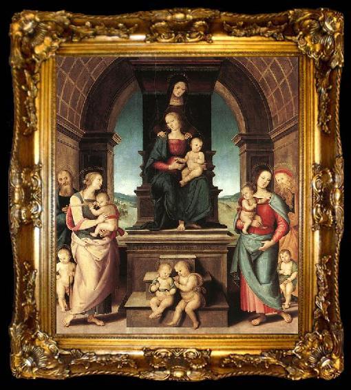 framed  Pietro Perugino The Family of the Madonna, ta009-2